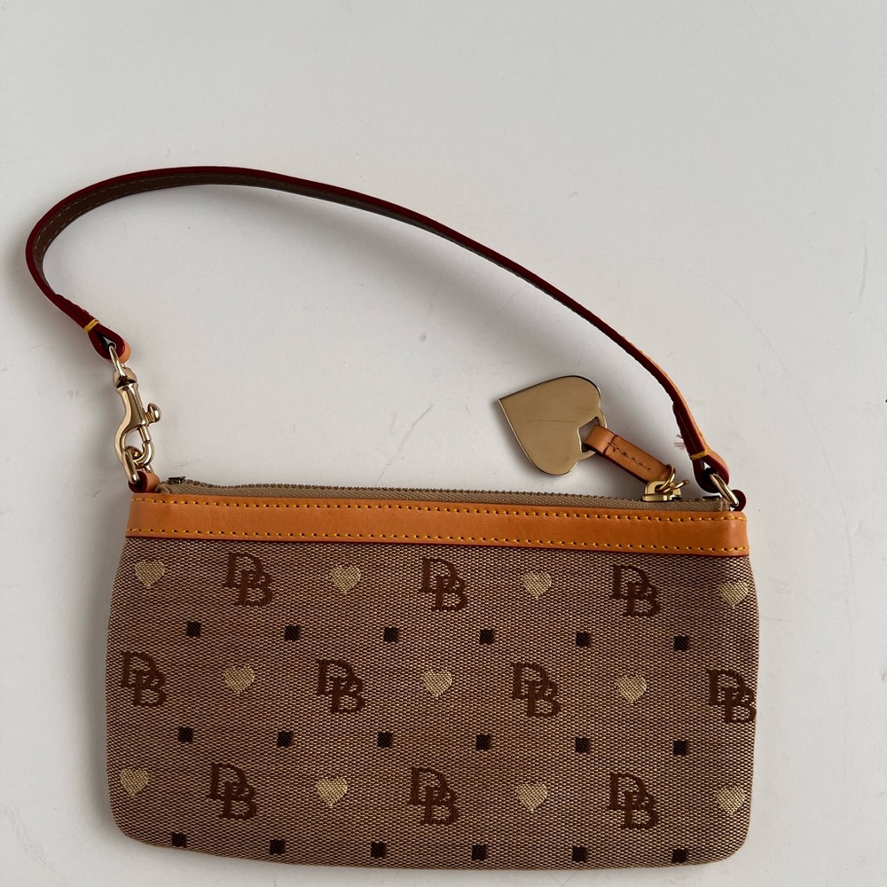 Dooney & Bourke Brown and Gold Wristlet - Picture 3 of 6